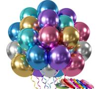 wenweo Palloncini per compleanno • [48 pezzi] • Palloncini dorati da 12 pollici in 100% lattice naturale • Palloncini a elio oro • Ghirlanda con palloncini • Perfetto per feste o decorazioni per feste