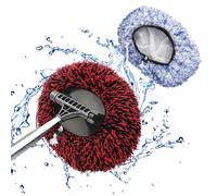 Wenxiaw 2 pezzi di rivestimento per spazzole di lavaggio auto, set di cover per il lavaggio dell'auto, in microfibra, per il lavaggio dell'auto e la cura dell'auto (rosso e blu)