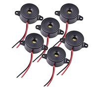 Wenxiaw Buzzer Elettronico 12v Allarme Sonoro Elettronico Cicalino Elettronico con Allarme Acustico Sistema di Allarme Cicalino per Suoni Continui di Circuiti di Fisica, 6 Pezzi, Nero