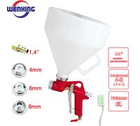 WENXING Pistola a spruzzo per tramoggia d'aria Strumento per la struttura della vernice Spruzzatore per pittura murale per cartongesso con 3 ugelli