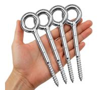 WENXINWIN - Set di 4 viti con occhiello per impalcatura M12 x 120 | Grandi occhielli a vite zincati per ponteggi, amache, tettoie, cavi fissi, interni ed esterni