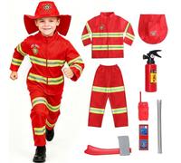 WenYa Costume da pompiere per bambini, costume da pompiere e accessori per ragazzi e ragazze