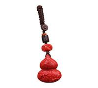 WENYAZIGUO Ciondolo a forma di auto, Chinese Tradition Red Cinnabar Gourd Keychain 8cm Key Pendant Ornament for Men Women