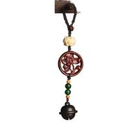 WENYAZIGUO Ciondolo a forma di auto, Wood Carved Bell Car Keychain Pendant Ornament Multicolor(H1)