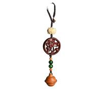WENYAZIGUO Ciondolo a forma di auto, Wood Carved Bell Car Keychain Pendant Ornament Multicolor(H2)