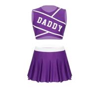WENYAZIGUO Costume da cheerleader per ragazze, Set uniforme da cheerleader da donna multicolore S-XXL(Purple,M)
