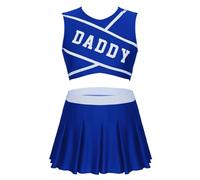 WENYAZIGUO Costume da cheerleader per ragazze, Set uniforme da cheerleader da donna multicolore S-XXL(Blue,XXL)