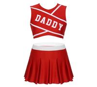 WENYAZIGUO Costume da cheerleader per ragazze, Set uniforme da cheerleader da donna multicolore S-XXL(Red,S)