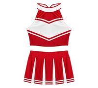 WENYAZIGUO Costume da cheerleader per ragazze, Set uniforme da cheerleader for donna, taglie multiple multicolori(Red a,XXL)