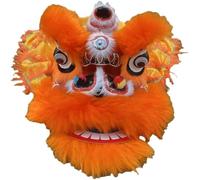 WENYAZIGUO Costume per la danza del leone, Costume da danza del leone multicolore da 9 pollici for adulti e sport all'aria aperta(Orange)