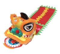 WENYAZIGUO Costume per la danza del leone, Puntelli for costume testa di danza del leone 8 pollici multicolore(Orange)