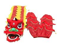 WENYAZIGUO Costume per la danza del leone, Set di costumi for la testa della danza del leone Oggetti di scena multicolori da 6 pollici(E)