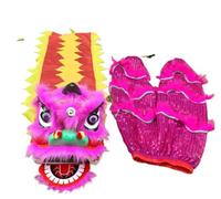 WENYAZIGUO Costume per la danza del leone, Set di costumi for la testa della danza del leone Oggetti di scena multicolori da 6 pollici(G)