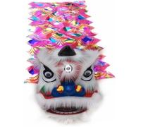 WENYAZIGUO Costume per la danza del leone, Testa con cornice for danza del leone da 6-8 pollici multicolore(B,6inch)