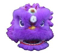 WENYAZIGUO Costume per la danza del leone, Testa di danza del leone in lana Testa di danza del drago Performance Prop multicolore 8 pollici(Purple)