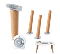 WENYAZIGUO Gambe per mobili in legno massello, Gambe for mobili in legno da 4 pezzi oblique rastremate 10-70 cm(15cm(5.9in))