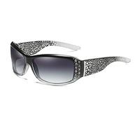 WENYAZIGUO Occhiali da Sole da Donna in plastica UV400, di Lusso, Sexy, alla Moda, retrò, con Cristalli, polarizzati, for la Guida.(Wpgj007 Grey)