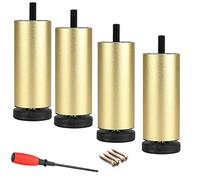 WENYAZIGUO Piedini in metallo per mobili, Gambe for mobili in alluminio, regolazione altezza, poggiapiedi, multicolore, 6-40 cm, 4 pezzi(Gold,6cm)