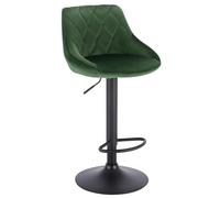 WENYOG Sgabello Bar Sedie da bar girevoli regolabili in altezza 1PC Sgabello girevole in pelle/velluto alto di sollevamento con poggiapiedi for la decorazione domestica del(Dark green velvet)