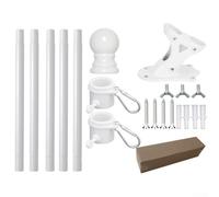 wenyouya Kit per asta portabandiera con staffa da parete, dotato di due passanti sicuri per tenere saldamente le bandiere senza grovigli, adatto per esposizione in giardino o installazione in cortile