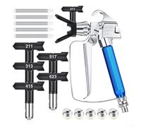 wenyouya Set di 12 spruzzatori airless per vernice con 5 punte reversibili + filtri, in acciaio inox e carburo Airless Set di accessori per Graco/Wagner (3000 PSI)
