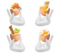 Wenyue 4 PCS Porta Uova in Ceramica,Porta Uova,Set di Portauovo,Tazza Porta Uova Topper Uovo,Vassoio per la Colazione Portauovo,Topper Uovo Cartoni Animati per Cucina Uova Sode Colazione