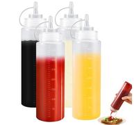 Wenyue 4 Pezzi Bottiglia Squeeze di Plastica 350ml Bottiglia per Squeeze con Tappi,Bottiglia di Salsa, squeeze - Bottiglia di salsa,per pittura, cottura, ketchup, salsa piccante, olio d'oliva