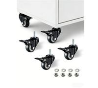 WENZIDAO Caster con asta filettata M8 x 25 mm e dado distanziatore, 1,5 pollici, per carrelli della spesa, trolley, banchi da lavoro, mobili (con ruote freno, 4)