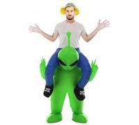 WENZPING Costume gonfiabile alieno per adulti, costume alieno, costume extraterrestre, verde extraterrestre Carry People per feste, travestimento cosplay, vestito carnevale costumi (150-190 cm)