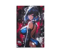 WEOFURBL Poster decorativo da parete a tema anime con ragazza in collant blu, poster decorativo su tela, stampa artistica moderna per camera da letto, per camera da letto, 60 x 90 cm