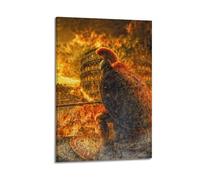WEOFURBL Poster decorativo da parete con gladiatori romani sotto il fuoco, stampa artistica su tela, poster decorativo moderno per camera da letto, 60 x 90 cm