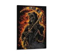 WEOFURBL Poster decorativo da parete su tela, motivo: morte in fiamme, stampa moderna per camera da letto, per camera da letto, 50 x 75 cm