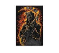 WEOFURBL Poster decorativo da parete su tela, motivo: morte in fiamme, stampa moderna per camera da letto, per camera da letto, 50 x 75 cm