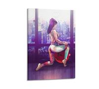 WEOFURBL Poster decorativo da parete su tela, motivo: Pilates A Rainy Day in the Big City, poster decorativo per camera da letto, poster decorativo per la camera da letto (60 x 90 cm)