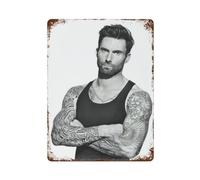 WEOFURBL Poster del cantante Adam Levine Decorazione da parete Art Metal Tin Poster Modern Bar Decorations40x30cm