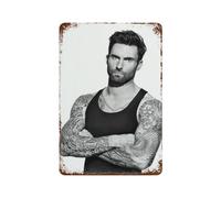 WEOFURBL Poster del cantante Adam Levine Decorazione da parete Art Metal Tin Poster Modern Bar Decorations30x20cm
