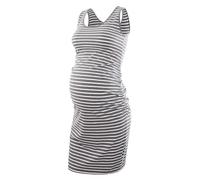 WEOKDFHA Abbigliamento Premaman Vestiti premaman estivi senza maniche, aderente e con arricciature laterali, da indossare tutti i giorni o for il baby shower(Dark gray,M)