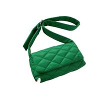 WEOKDFHA Borsa Tote Soffice Borsa trapuntata a tracolla scozzese imbottita in cotone leggero invernale caldo piumino Borse da donna sotto le ascelle gonfie(Green)