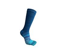 WEOKDFHA Calzini A Cinque Dita 3 Paia Di Calzini Sportivi Da Uomo A Compressione Lunghi In Cotone A Righe Colorate Fitness Trekking All'aria Aperta Sotto Il Ginocchio A 5 Dita(Dark blue)