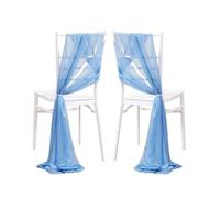 WEOKDFHA Fiocchi per Sedie 10/50Pcs 17x250cm Chiffon Chair Sashes 2PCS/Set Sage Pink Ivory Sash Wedding Covers Ribbon Party Aisle Decor(Blue,10 PCS)