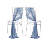 WEOKDFHA Fiocchi per Sedie 10/50Pcs 17x250cm Chiffon Chair Sashes 2PCS/Set Sage Pink Ivory Sash Wedding Covers Ribbon Party Aisle Decor(Grey Blue,50pcs)