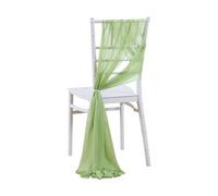WEOKDFHA Fiocchi per Sedie 10/50Pcs 17x250cm Chiffon Chair Sashes 2PCS/Set Sage Pink Ivory Sash Wedding Covers Ribbon Party Aisle Decor(Green,10 PCS)