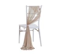 WEOKDFHA Fiocchi per Sedie 10/50PCS Chiffon Chair Sashes Cover Aisle Decorations Draping Fabric Wrinkle-Free with Tie for Party Wedding Decorate Banquet(Light Brown,10 PCS)