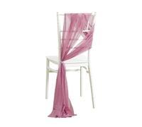 WEOKDFHA Fiocchi per Sedie 10/50PCS Chiffon Chair Sashes Cover Aisle Decorations Draping Fabric Wrinkle-Free with Tie for Party Wedding Decorate Banquet(Rubber Powder,10 PCS)