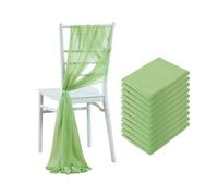 WEOKDFHA Fiocchi per Sedie 10/50PCS Chiffon Chair Sashes Wedding Decoration for Aisle Decorations Party Banquet Event Baby Shower 17x250cm(Light Green,50pcs)