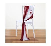 WEOKDFHA Fiocchi per Sedie 10/50PCS Chiffon Chair Sashes Wedding Decoration for Aisle Decorations Party Banquet Event Baby Shower 17x250cm(Burgundy And White,10 PCS)