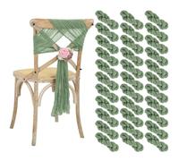 WEOKDFHA Fiocchi per Sedie 30 PCS 40x275cm Cheesecloth Chair Sashes Bow Designed Decorative Cover for Wedding Reception Party(Green)