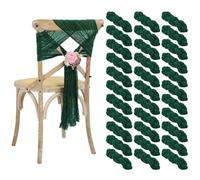WEOKDFHA Fiocchi per Sedie 30 PCS 40x275cm Cheesecloth Chair Sashes Bow Designed Decorative Cover for Wedding Reception Party(Green2)