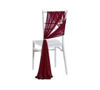 WEOKDFHA Fiocchi per Sedie 30pcs 17x250cm Chiffon Chair Sashes Sage Green Sash Wedding Baby Shower Covers Ribbon Party Aisle Decor(Wine Red)