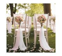 WEOKDFHA Fiocchi per Sedie 30pcs 17x250cm Chiffon Chair Sashes Sage Green Sash Wedding Baby Shower Covers Ribbon Party Aisle Decor(Pink And White)
